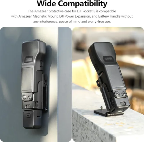 Vista 7 de AMAZEAR Combo de soporte de montaje magnético y cubierta protectora de lente cardán para DJI Osmo Pocket 3/Xtra Muse Gimbal Vlogging accesorios