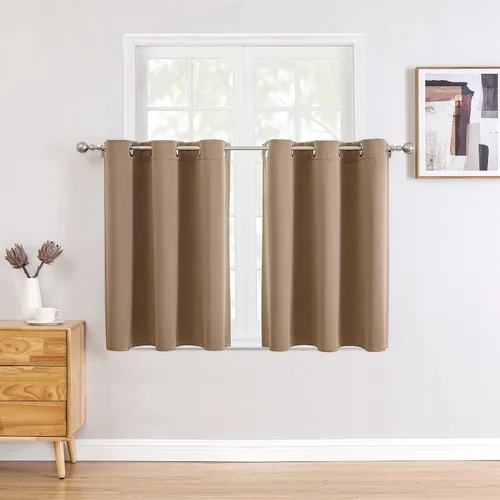 Vista 98 de ChrisDowa - Cortinas cortas para ventana de 40 pulgadas para dormitorio - Cortinas cortas con ojales y aislamiento térmico para oscurecer