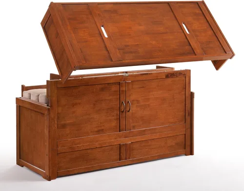 Vista 2 de Night & Day Muebles Murphy Cube Gabinete Cama (Cereza, Queen)