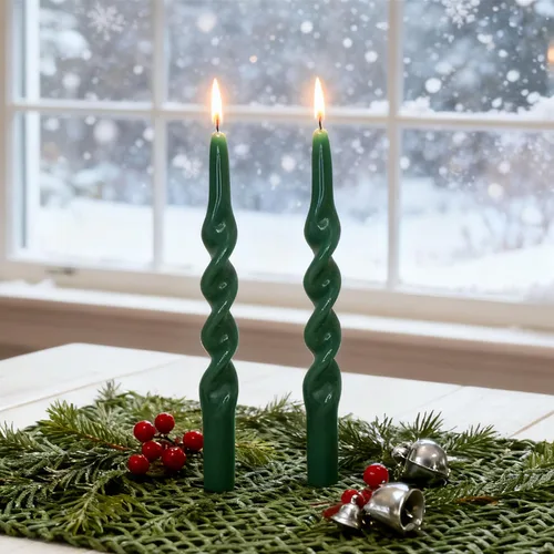 Vista 51 de Candelabros en espiral verde y velas cónicas verdes - Gedengni 7.5 pulgadas Velas cónicas cortas y encantadoras con diseño retorcido, velas sin
