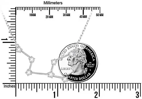 Vista 6 de Collar de plata de ley 925 con circonita cúbica, astrología, 12 constelaciones, signo del horóscopo, astrología, estrella del zodiaco, joyería