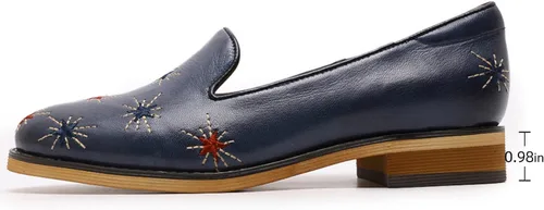 Vista 2 de Mona flying Mocasines de cuero para mujer, zapatos casuales de oficina para mujer