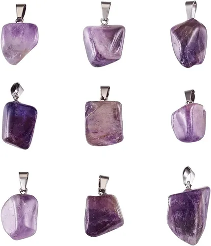 Vista 17 de Beadthoven - 24 dijes de piedras preciosas irregulares naturales, piedras curativas mixtas, chakras, reiki, pepita, piedras preciosas para hacer