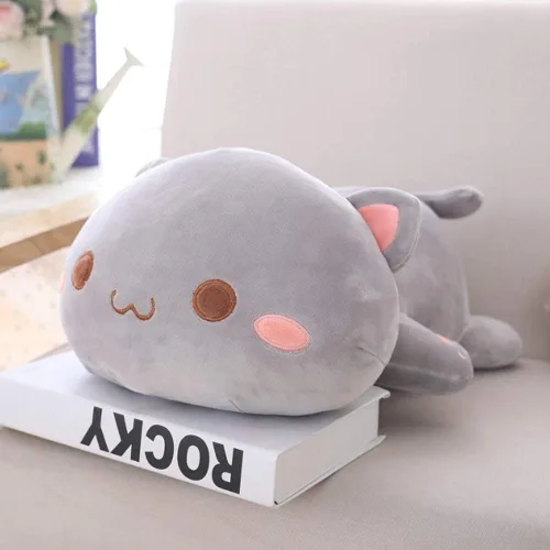Vista 2 de Juguete de peluche con forma de animales, cojín de peluche con forma de gato para niñas