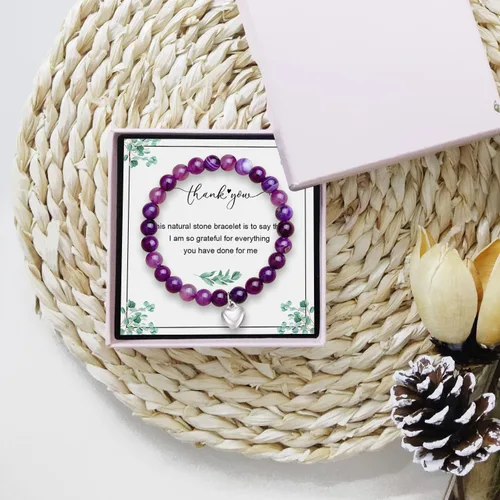 Vista 4 de Regalos inspiradores para mujeres, regalos de curación de aliento de piedra natural, regalos de relajación para mejores amigas, hermanas y niñas