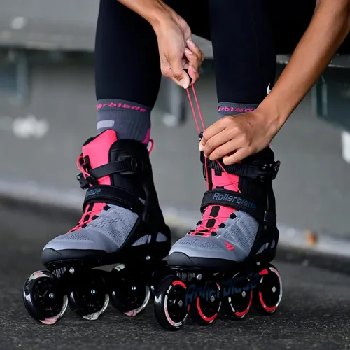 Vista 6 de Rollerblade MACROBLADE 90 W, Inline-Skates für Damen, Fitness Inliner, Neutrum Grau/Paradies Rosa