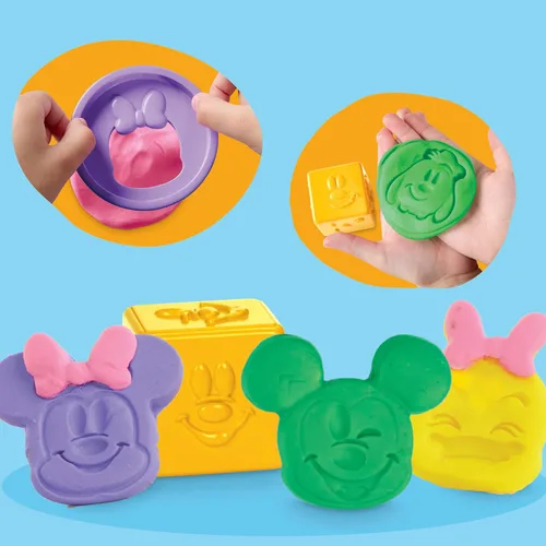 Vista 7 de Play-Doh Disney Junior Mickey Mouse Clubhouse, juego de juguetes apilables felices, juguetes preescolares, regalos de manualidades y arte para niños