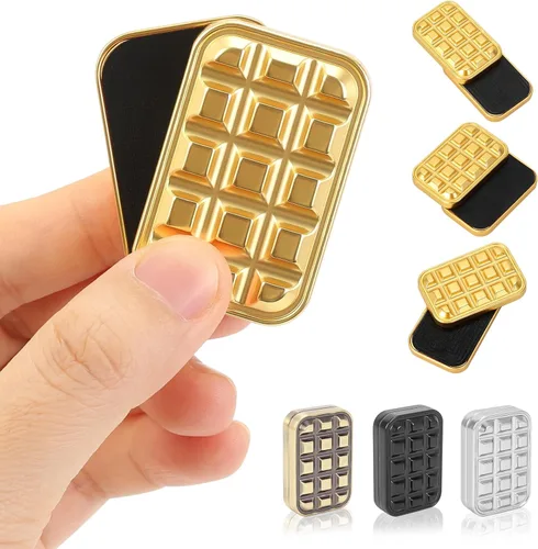 Vista 15 de Paquete de 2 juguetes para ansiedad, tarjeta magnética de metal háptico, tarjeta de póquer deslizante, juguetes EDC para adultos, aliviar el estrés