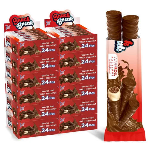 Vista 10 de Snack Break Snacks de oblea enrollada de coco con relleno cremoso de coco, bocadillos de oblea envueltos individualmente, (paquete de 24)