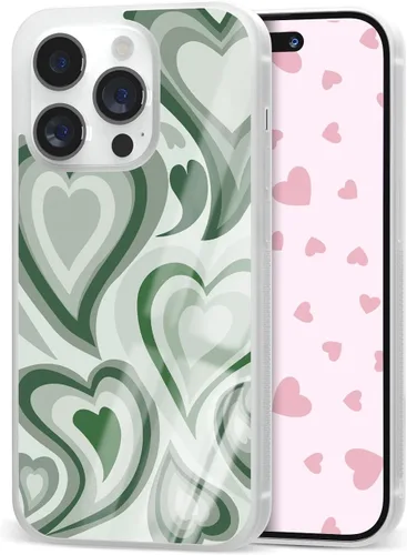 Vista 9 de Fundas con diseño de corazón estético para niñas para iPhone 11, 12, 13, 14, 15, 16 Pro Max Plus Mini, para Samsung Galaxy S21 S22 S23 S24 S25 Ultra