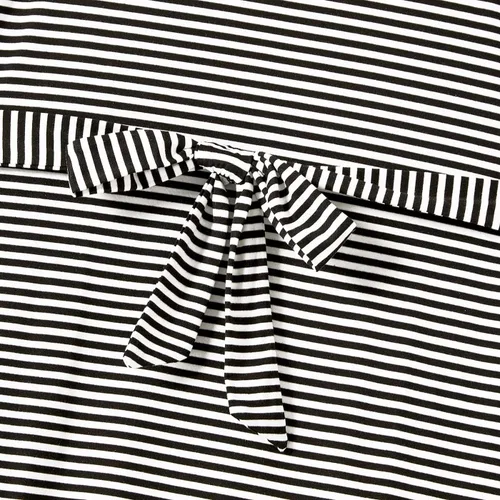 Vista 7 de IFFEI Mommy and Me - Vestidos de verano para mujer, sin mangas, a rayas, vestido casual con lazo en la cintura, mini vestidos familiares a juego