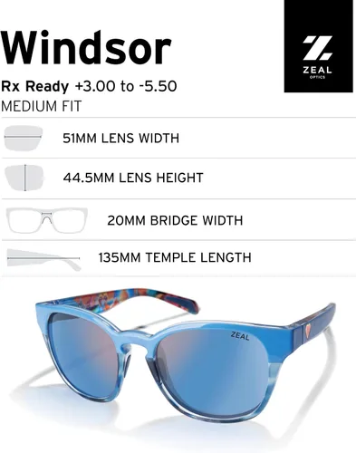 Vista 4 de Zeal Optics - Windsor - Polarized Sunglasses Women and Men - Plant-Based Sunglasses with Proflex Rubber for Stability