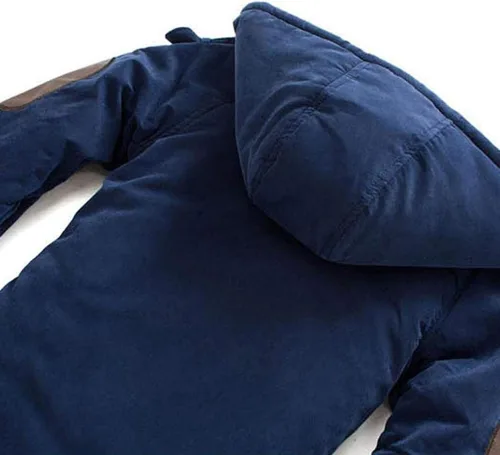 Vista 5 de EISHOW Chamarras gruesas y cálidas con capucha de algodón y forro polar para niños, abrigo con cremallera de invierno