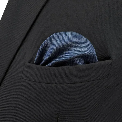 Vista 29 de S&W SHLAX&WING Conjunto de corbata de color sólido y pañuelo de bolsillo para hombre
