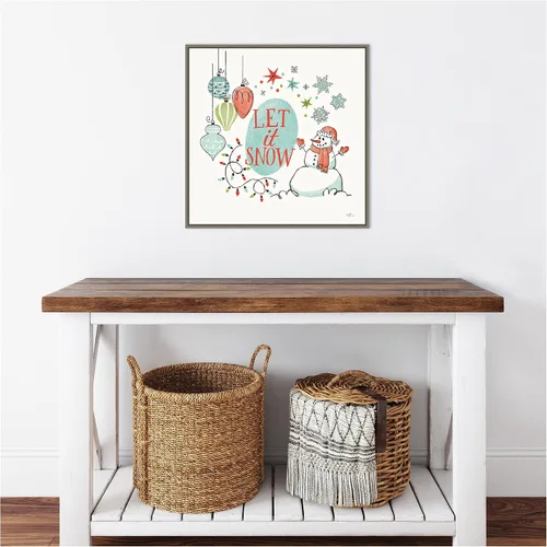 Vista 9 de Amanti Art Lienzo enmarcado para pared, 22 x 22 pulgadas, diseño retro de Janelle Penner, lienzo enmarcado para pared, obras de arte de vacaciones
