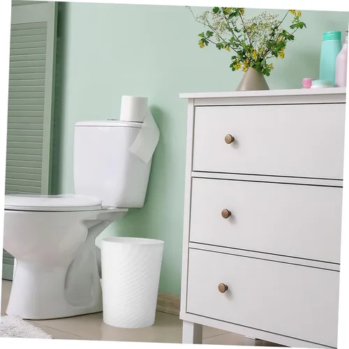 Vista 7 de Cabilock Bote de basura de plástico, blanco, 1.0 litros, duradero, fácil de usar, ideal para el hogar y la oficina
