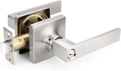 Vista 21 de Mengico Paquete de 1 cerradura de puerta, manijas de puerta negras para interiores, palanca de puerta interior izquierda o derecha, manija de puerta