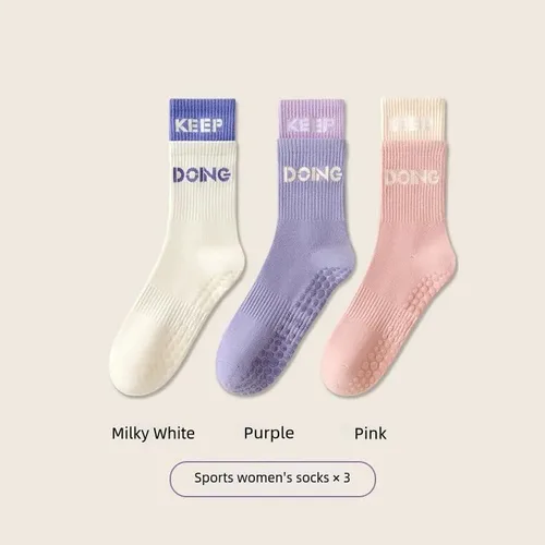 Vista 6 de Xinqirity Calcetines de pilates antideslizantes con agarre para mujer, calcetines de agarre para yoga, ballet, barre, entrenamiento, descalzo