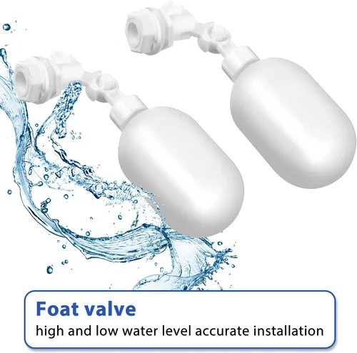 Vista 6 de Mudder Paquete de 2 válvulas de bola de flotación de 1/4 de pulgada de plástico ajustable para estanques, tanque de agua, bomba, canal, acuarios