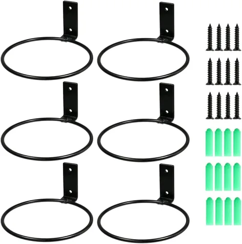Vista 9 de Sivya Paquete de 6 ganchos de metal para macetas de 4 pulgadas, soporte de pared para macetas
