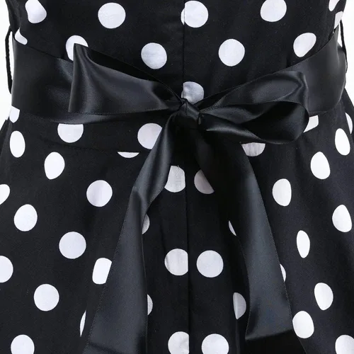 Vista 6 de Vestido de fiesta de té para niñas de los años 50 estilo vintage con diseño de lunares estilo rockabilly vestido de noche de cóctel para niños Audrey