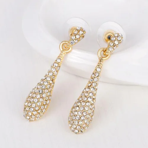 Vista 2 de Juego de joyas de collar con colgante de gema de diamantes de imitación de cristal completo