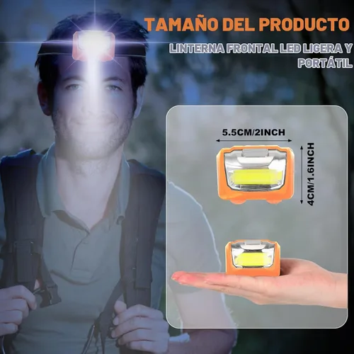 Vista 2 de Macarrie Paquete de 18 unidades de linternas LED para la cabeza IPX4 impermeables con 3 modos, linternas brillantes para la cabeza, accesorios