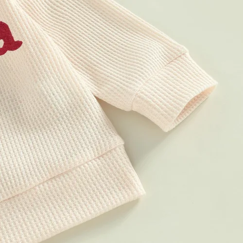 Vista 5 de Shejingb Sudadera con estampado de letras de gofre, ropa de otoño e invierno