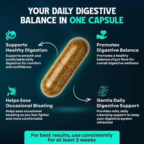 Vista 4 de Body C.E.O. Herbal Cleanse Support para alivio de la digestión, 60 cápsulas