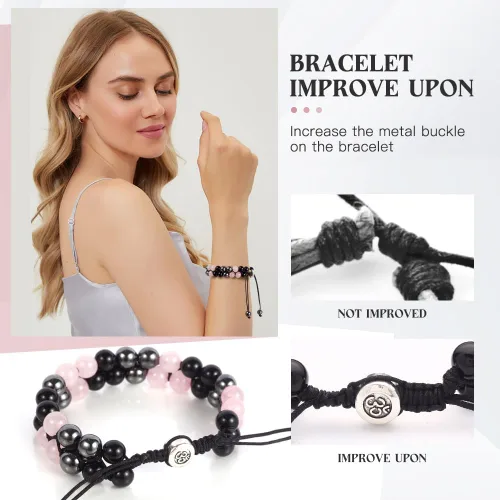 Vista 32 de Triple Protection Bracelet - for Protect & Balance - Energy Crystal Handmade Bracelets for Men Women