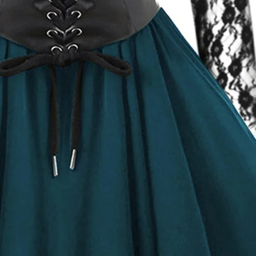 Vista 5 de Lace Gothic Dresses for Women Vintage Banquet Festival Party Dress Medieval Chiffon Ball Gown Victorian Costume Dress