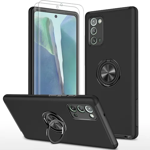 Vista 11 de Funda para Galaxy Note 20, con protector de pantalla de TPU flexible autorreparable [2 unidades] y cubierta de cámara deslizante, anillo de rotación