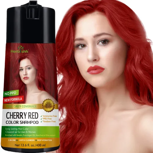 Vista 12 de Herbishh Champú de color para cabello gris – Fórmula enriquecida con queratina y flor de forro polar tubérculo – Cobertura total de canas, fácil