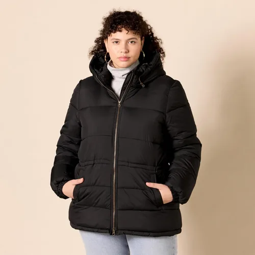 Vista 6 de Tienda Essentials Chaqueta de invierno acolchada pesada con capucha para mujer con cintura ajustable
