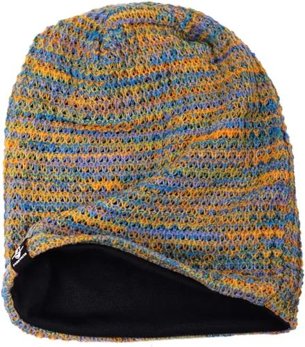 Vista 2 de Gorro holgado para mujer, boina de punto, gorra de calavera holgada para invierno y verano, B08w Azul/Amarillo/Púrpura
