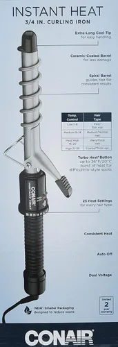 Vista 3 de Rizador eléctrico de calor instantáneo Conair 0.75 pulgadas