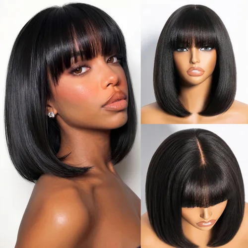 Vista 22 de Peluca de cabello humano rubio estilo Bob de 13 x 4 con encaje frontal, peluca Bob de 10 pulgadas 613 Lace Front Wig Human Hair Pre Plucked With