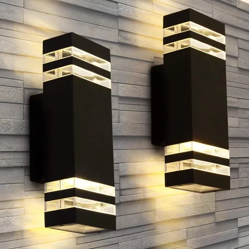 Vista 8 de Aplique de pared LED impermeable para porche de 12 W, (sensor de atardecer a amanecer), lámparas de pared modernas e impermeables, 1000 lúmenes