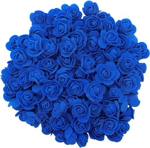 Vista 16 de 500 piezas de mini cabezas de rosas artificiales de espuma de polietileno, flores artificiales hechas a mano, ramo de novia de boda, decoración