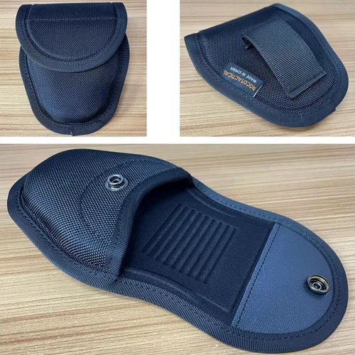 Vista 2 de ROCOTACTICAL Funda de una sola esposa con cierre oculto para cinturón de trabajo, soporte moldeado para esposas