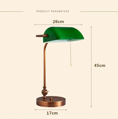 Vista 7 de Green Bankers Deskp - Traditional Wood Table Light with Green Glass Shade - Antreadingp for Home & Office - Elegant Lightifixture (Tyg)