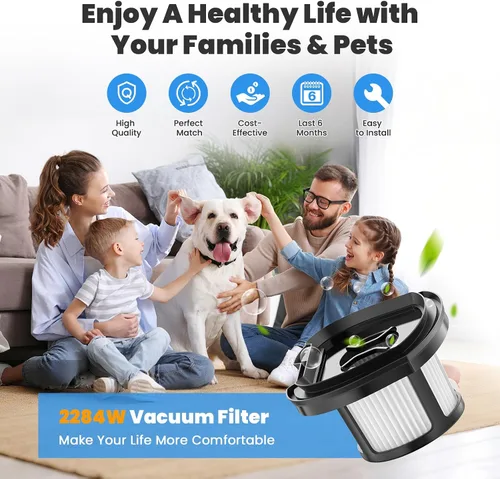 Vista 7 de Paquete de 4 filtros de repuesto para aspiradora 2284w para filtro de eliminación de pelo de mascotas Bissell, filtro de mano aspiradora 2284W 2390