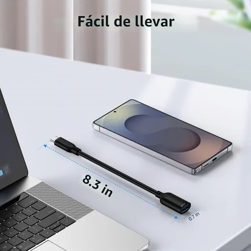Vista 4 de USB C al adaptador del USB 3.0, varón del adaptador del USB C Android a USB a la hembra OTG Cable On The Go para Samsung Galaxy S26 S25 Edge Ultra