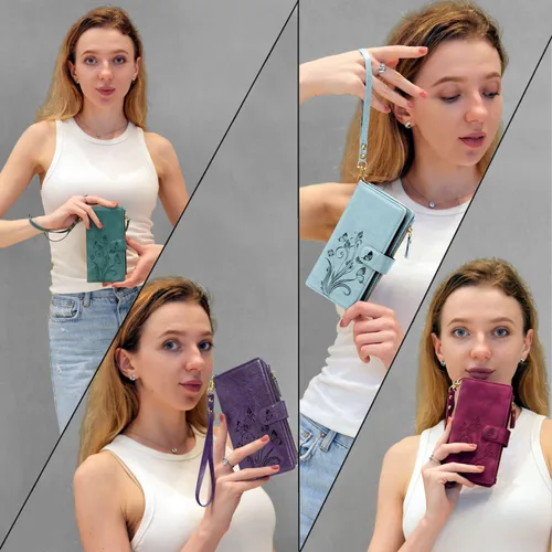 Vista 6 de Funda compatible con iPhone 13 Pro Max de 6.7 pulgadas 2021 [ranuras para tarjetas] Soporte para dinero en efectivo para tarjetas de identificación