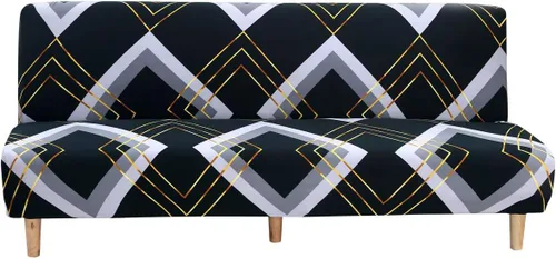 Vista 31 de MIFXIN Funda de sofá sin brazos, funda elástica plegable para futón, protector de muebles para sofá cama sin apoyabrazos, funda para sofá para Hojas