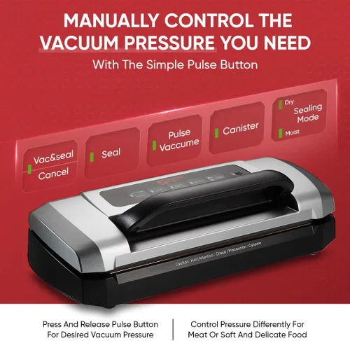 Vista 3 de Magic Mill Máquina selladora al vacío de alimentos Mango patentado de fácil cierre para selladores de carne manuales y automáticos, sellado