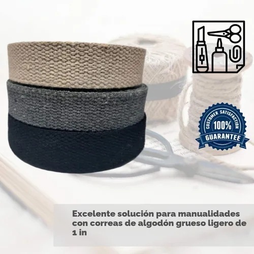 Vista 5 de Correa de nailon de algodón pesado de 1 pulgada - Correas para manualidades y artes (Natural, 9 m), MATADOR USEFUL GOODS