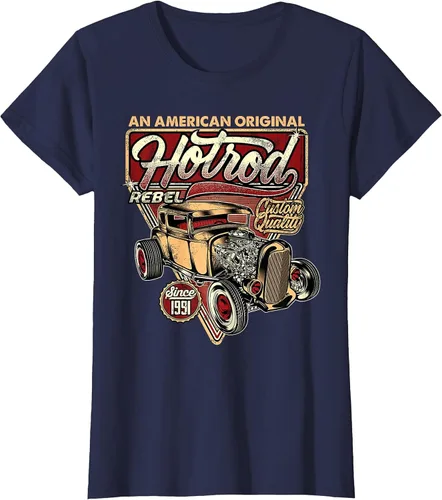 Vista 53 de Camiseta vintage Hot Rod Speed and Power para hombre Asphalt Grey