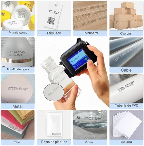 Vista 4 de Mini impresora de inyección de tinta 600DPI codificación de pantalla táctil de tinta de secado rápido
