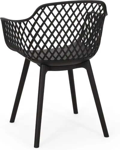 Vista 7 de Christopher Knight Home Delia Silla de comedor al aire libre (juego de 2), color negro
